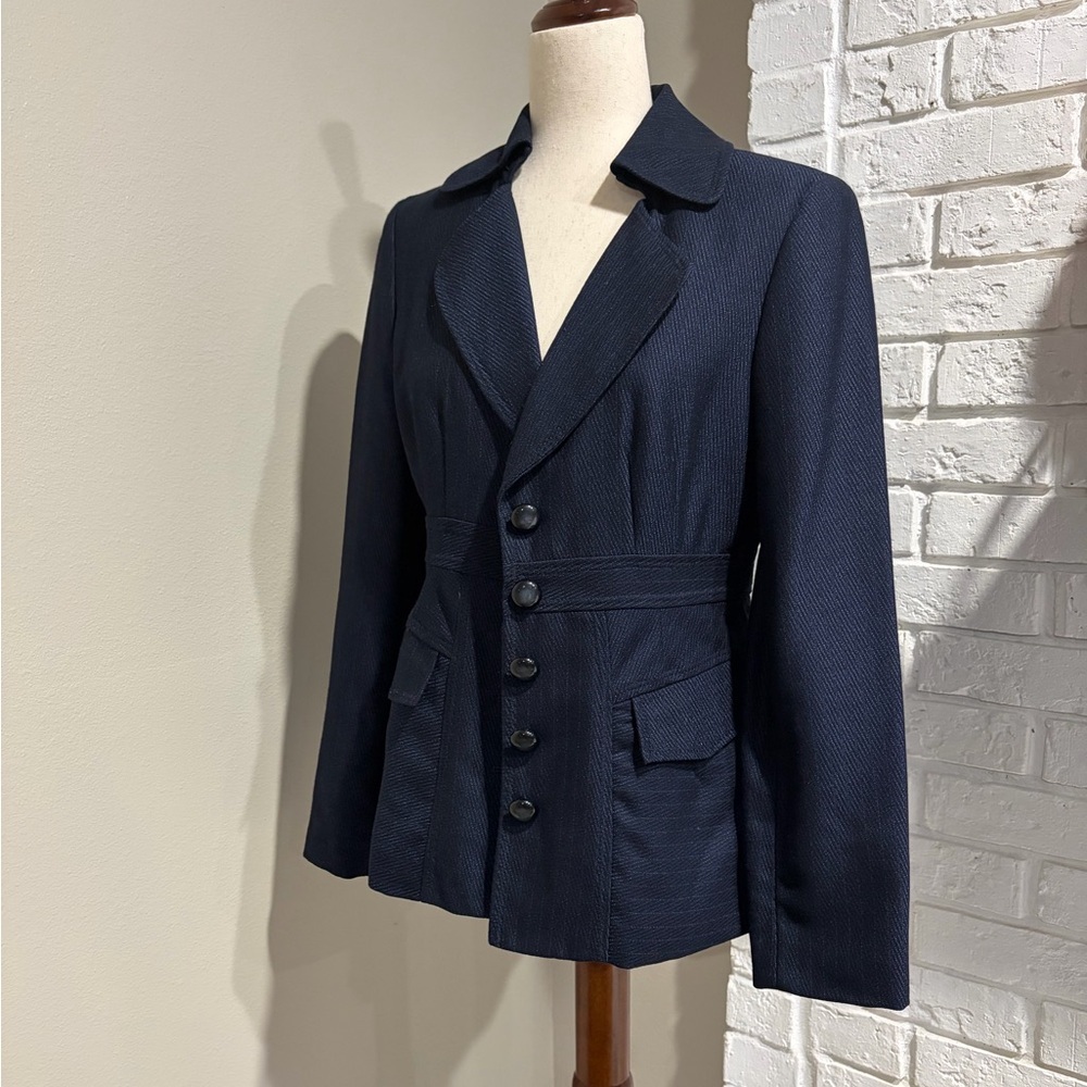 Signature by Larry Levine Navy Textured Blazer - Picture 4 of 4